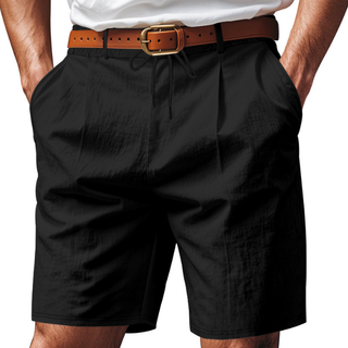 Bermuda Shorts für Herren - Klassische Pleated Kurze Hosen für Sommer
