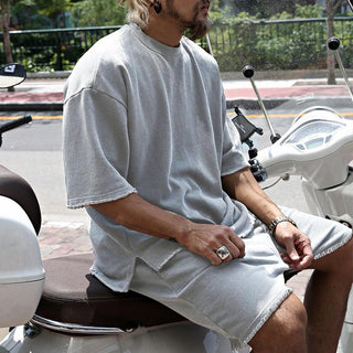 Zweiteiler für Herren - Stillvolles Sommer Set mit T-Shirt und Sweat Shorts