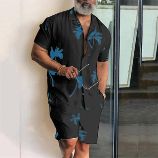 Ganti Beach Set | Beliebtes zweiteiliges Palm Set mit kurzärmeligem Hemd und passenden Shorts für Männer
