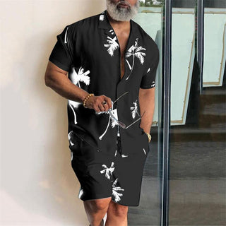 Ganti Beach Set | Beliebtes zweiteiliges Palm Set mit kurzärmeligem Hemd und passenden Shorts für Männer