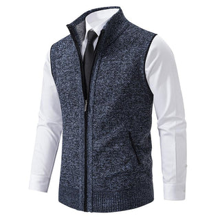 Strickweste für den Herbst - Stilvolle Strickweste mit Stehkragen und Reißverschluss für Herren