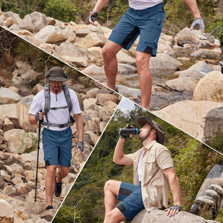 Cargo Shorts für Herren - Kurze Wasserdichte Wanderhose für Outdoor