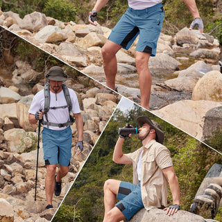 Cargo Shorts für Herren - Kurze Wasserdichte Wanderhose für Outdoor