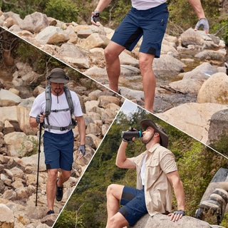Cargo Shorts für Herren - Kurze Wasserdichte Wanderhose für Outdoor