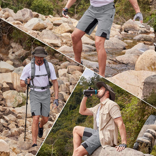 Cargo Shorts für Herren - Kurze Wasserdichte Wanderhose für Outdoor