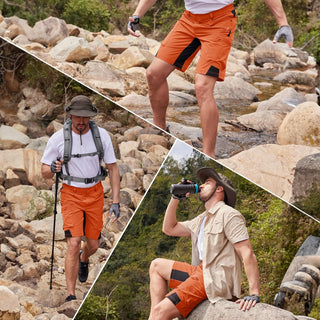 Cargo Shorts für Herren - Kurze Wasserdichte Wanderhose für Outdoor