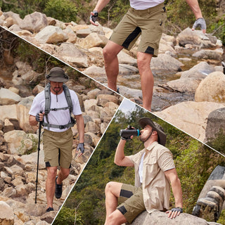 Cargo Shorts für Herren - Kurze Wasserdichte Wanderhose für Outdoor