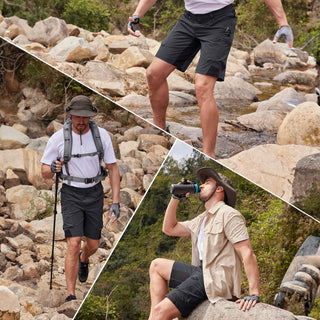 Cargo Shorts für Herren - Kurze Wasserdichte Wanderhose für Outdoor