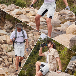 Cargo Shorts für Herren - Kurze Wasserdichte Wanderhose für Outdoor