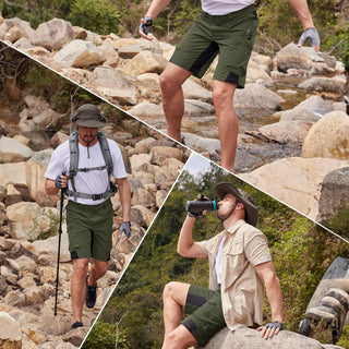 Cargo Shorts für Herren - Kurze Wasserdichte Wanderhose für Outdoor