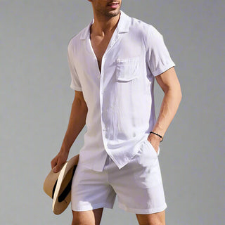 Zweiteiler für Herren - Stillvolles Sommer Set mit Kurzarm Hemd und Shorts