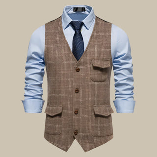 Ganti Oxford Trachtenwesten | Retro ärmelloses kariertes Gilet für Herren