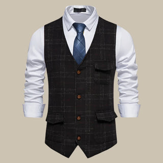 Ganti Oxford Trachtenwesten | Retro ärmelloses kariertes Gilet für Herren
