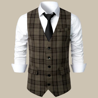 Ganti Oxford Trachtenwesten | Retro ärmelloses kariertes Gilet für Herren
