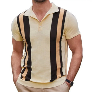 Poloshirt für Herren - Premium Polo aus Strick mit Streifendesign für Sommer