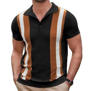 Poloshirt für Herren - Premium Polo aus Strick mit Streifendesign für Sommer