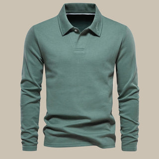 Poloshirt für Herren - Stilvolles Basic-Poloshirt mit langen Ärmeln für den Sommer
