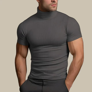 Dwayne Turtleneck T-shirt | Stilvolles Muscle-Fit T-Shirt mit Rollkragen für Herren