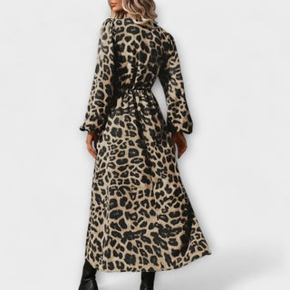 Maxikleid für Damen - Elegantes Sommerkleid mit Leoparden-Muster