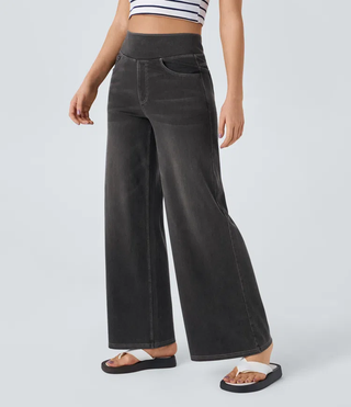 ActiveFit Jeans - Weite Bundfaltenhose mit Bauch-Weg Effekt