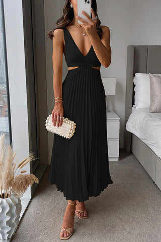 Abendkleid für Damen - Plissiertes Sommerkleid mit Cut-Outs