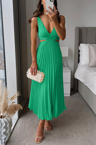 Abendkleid für Damen - Plissiertes Sommerkleid mit Cut-Outs