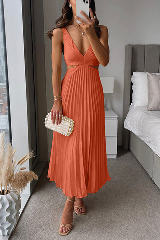 Abendkleid für Damen - Plissiertes Sommerkleid mit Cut-Outs