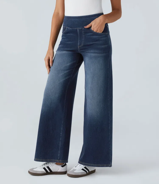 ActiveFit Jeans - Weite Bundfaltenhose mit Bauch-Weg Effekt