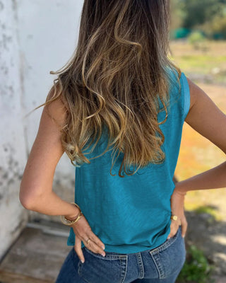 Bluse für Damen - Glänzendes Ärmellose Trägertop für Sommer