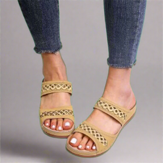 Sandaletten für Damen - Bequeme Sandalen mit Fußbett für Sommer