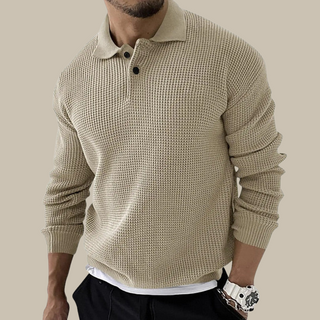 Ganti Polo | Stilvolles gestricktes Langarm-Herren-Poloshirt