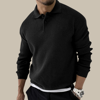 Ganti Polo | Stilvolles gestricktes Langarm-Herren-Poloshirt