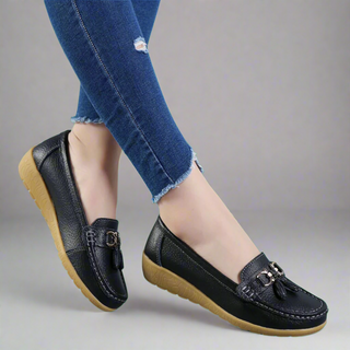 Halbschuhe für Damen - Bequeme Mokassins mit Komfort-Fußbett für Sommer