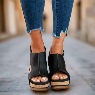 Sandaletten für Damen - Stilvolle Keilsandalen mit Fußbett für Sommer