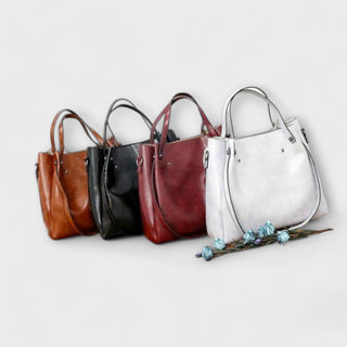 Bio-Leder Taschenset – Shopper, Handtasche und Portemonnaie für Damen