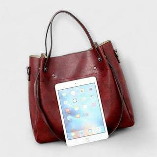 Bio-Leder Taschenset – Shopper, Handtasche und Portemonnaie für Damen