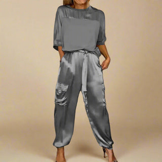 Satin Zweiteiler - Luftige Twin Set mit Top & Hose für Damen