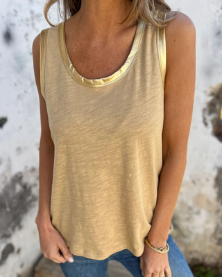 Bluse für Damen - Glänzendes Ärmellose Trägertop für Sommer