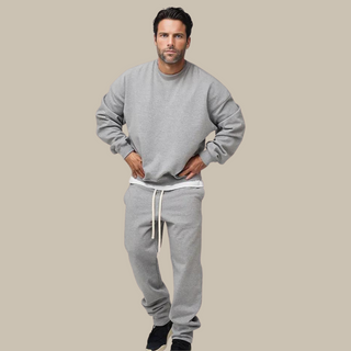 Ganti loungewear | Plain Casual Zweiteiliges Set mit übergroßem Sweatshirt und passender Jogginghose für Männer