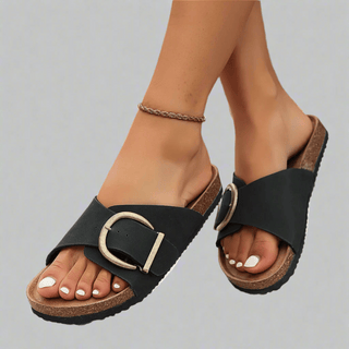 Pantoletten für Damen - Bequeme Sandalen mit Fußbett für Sommer