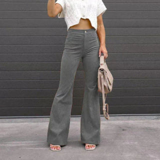 Flared Cordhose - Elegante Palazzohose mit hoher Taille für Damen