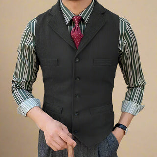 Retro mouwloos tweed gilet