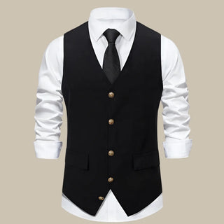Ganti Oxford Trachtenwesten | Retro ärmelloses unifarbenes Gilet für Herren
