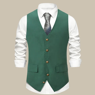 Ganti Oxford Trachtenwesten | Retro ärmelloses unifarbenes Gilet für Herren