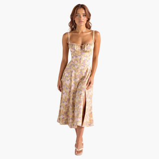 Sommerkleid für Damen - Elegantes langes Brautjungfernkleid mit Korsage