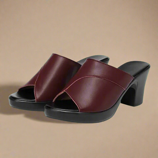 Sandaletten für Damen - Bequeme Vintage Sandalen mit Blockabsatz