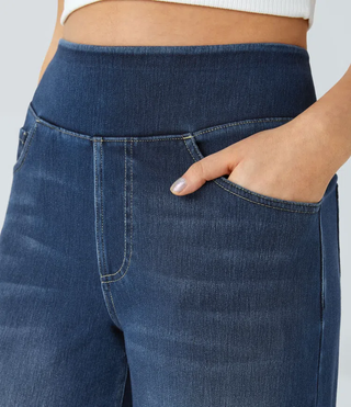 ActiveFit Jeans - Weite Bundfaltenhose mit Bauch-Weg Effekt
