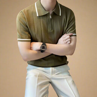 Ganti Poloshirt | Casual gestricktes Polo mit Reißverschluss für Herren