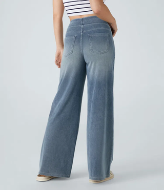 ActiveFit Jeans - Weite Bundfaltenhose mit Bauch-Weg Effekt