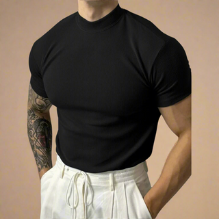 Luxe Casual Muscle Fit gebreid T-shirt